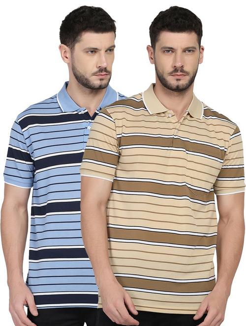 pack of 2 striped polo t-shirt - 19646367 - Very Small Image - 1