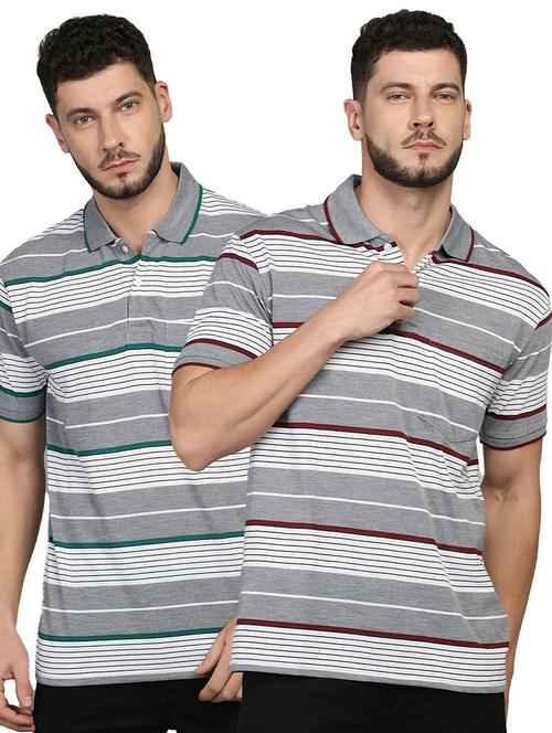 pack of 2 striped polo t-shirt - 19646375 - Very Small Image - 1