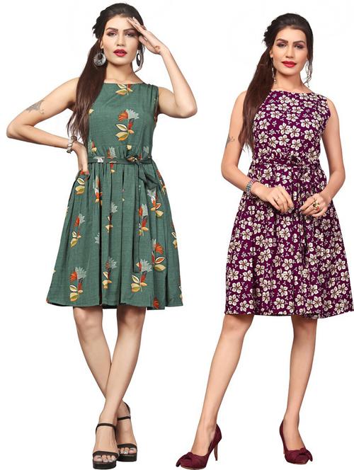women's combo floral dress - 19647609 - Very Small Image - 1