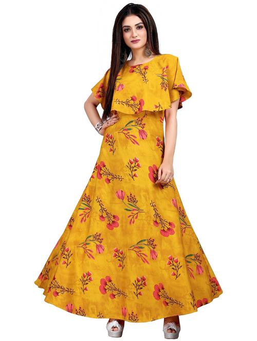 cape neck printed a-line dress - 19647643 - Very Small Image - 1