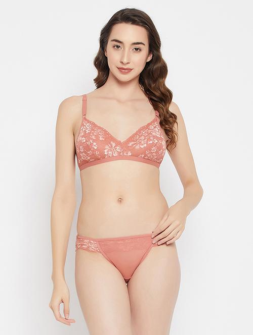 orange net bra and panty set - 19647680 - Very Small Image - 1