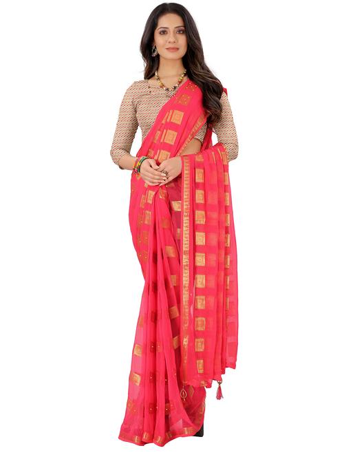 zari work woven saree with blouse - 19648120 - Very Small Image - 1