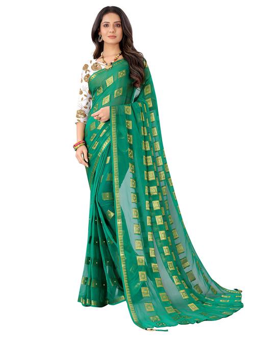 zari work woven saree with blouse - 19648130 - Very Small Image - 1