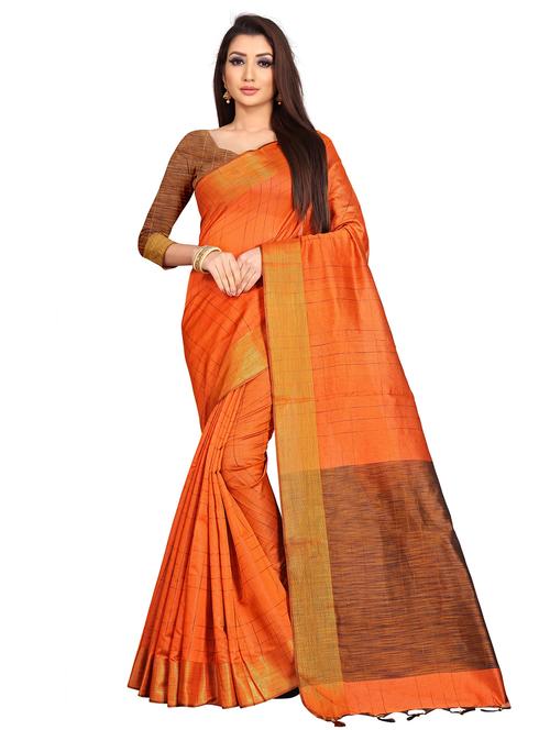self -design woven saree with blouse - 19648197 - Very Small Image - 1