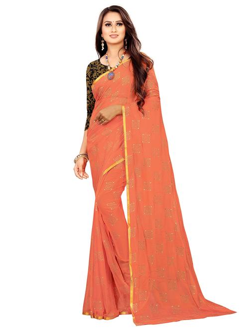 women's bordered royal blue colored saree with blouse - 19648636 - Very Small Image - 1