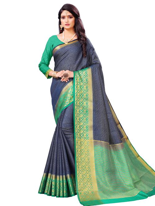 zari work dharmavaram saree with blouse - 19648778 - Very Small Image - 1