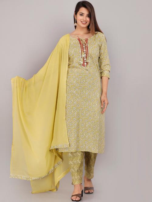 key hole neck kurta pant set - 19648861 - Very Small Image - 1