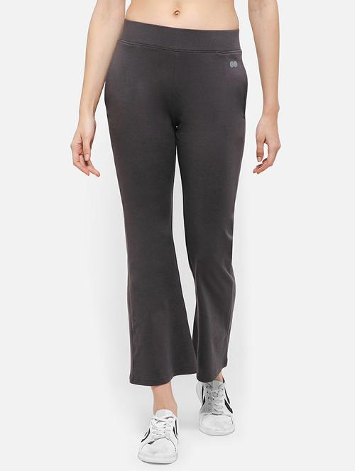 grey solid mid rise track pant - 19648878 - Very Small Image - 1
