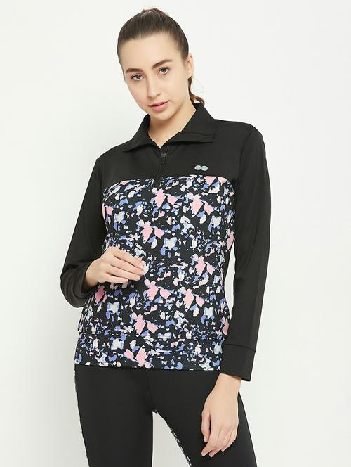 women's front print polo neck t-shirt - 19648932 - Very Small Image - 1