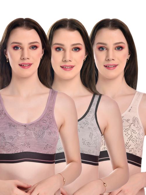 multi colored cotton blend combos bra - 19648976 - Very Small Image - 1