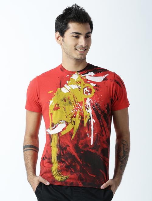 round neck printed regular t-shirt - 19649879 - Very Small Image - 1