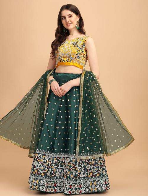embroidered lehenga choli with dupatta set - 19650384 - Very Small Image - 1