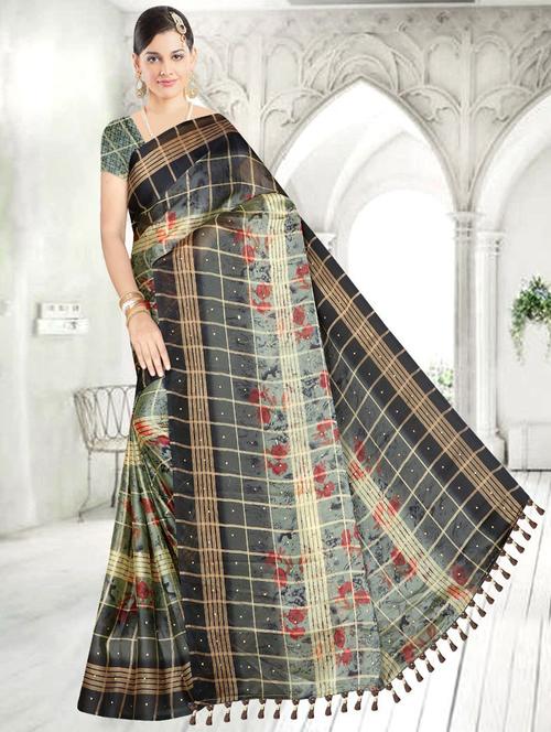 floral printed saree - 19650444 - Very Small Image - 1