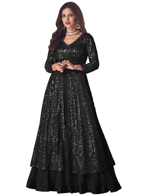 self design semi-stitched anarkali suits - 19650532 - Very Small Image - 1