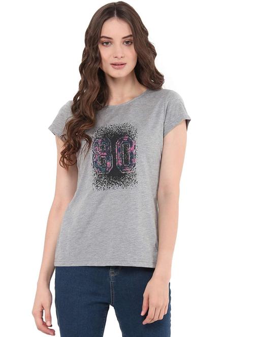 round neck graphic print regular tee - 19650715 - Very Small Image - 1