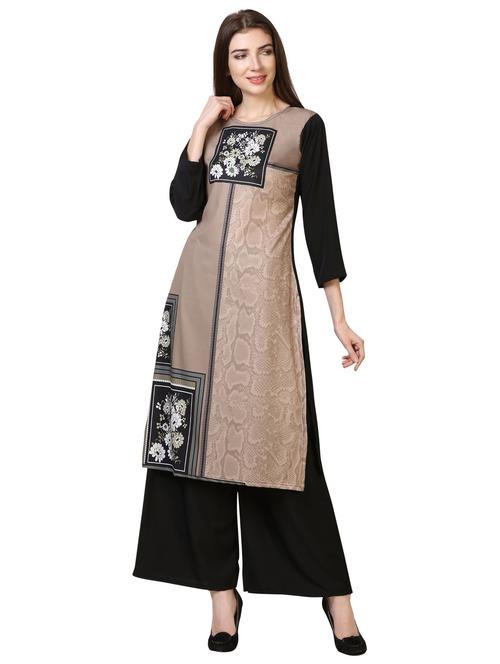 round neck printed straight kurta - 19652785 - Very Small Image - 1