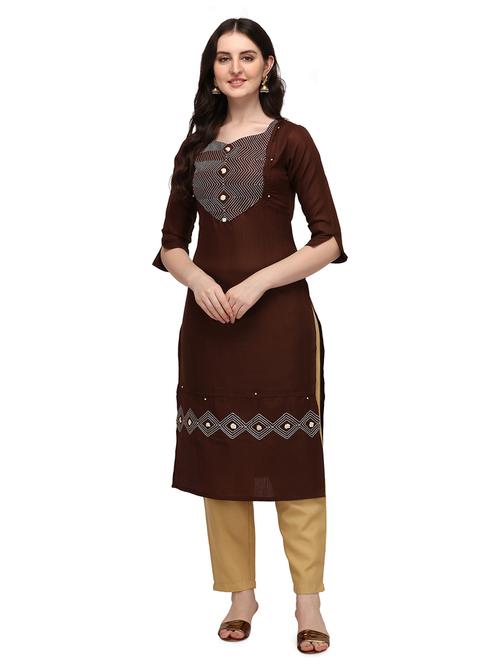 sweetheart neck solid straight kurta - 19654155 - Very Small Image - 1