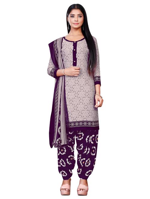 printed unstitched patiyala suit set - 19655965 - Very Small Image - 1