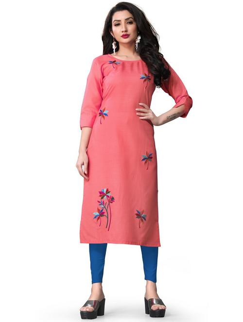embroidered straight kurta - 19656052 - Very Small Image - 1