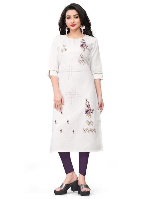 embroidered straight kurta - 19656053 - Very Small Image - 1