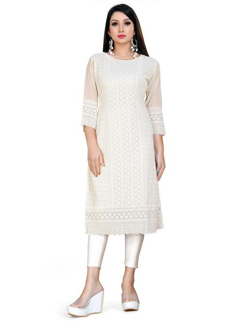 tonal embroidered straight kurta - 19656070 - Very Small Image - 1