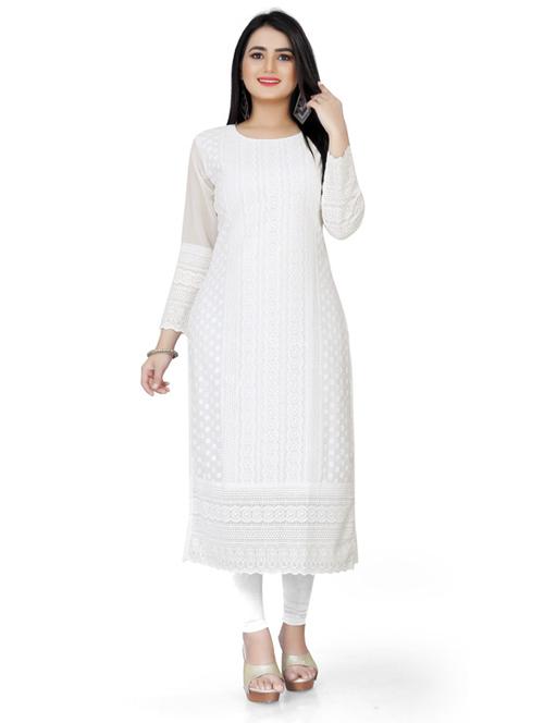 tonal embroidered straight kurta - 19656073 - Very Small Image - 1