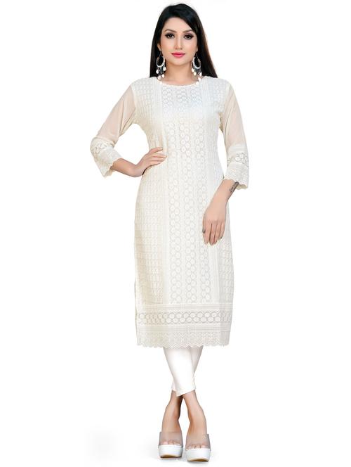 tonal embroidered straight kurta - 19656115 - Very Small Image - 1