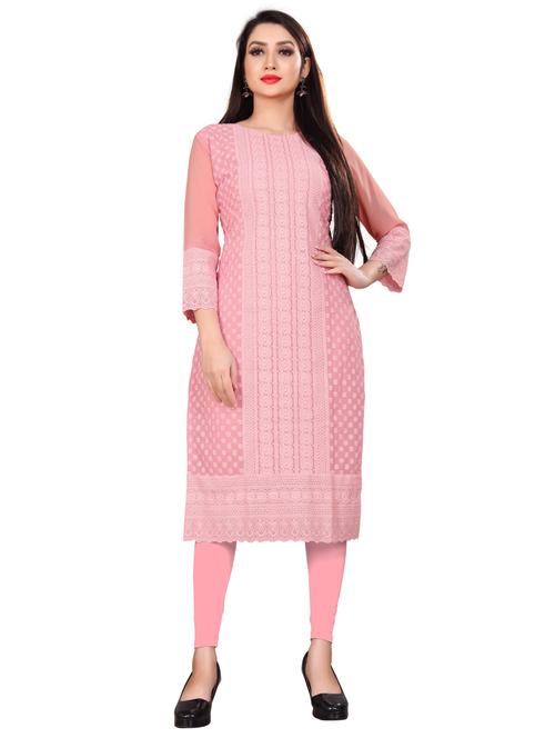 tonal embroidered straight kurta - 19656120 - Very Small Image - 1