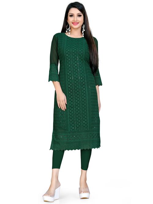 tonal embroidered straight kurta - 19656131 - Very Small Image - 1