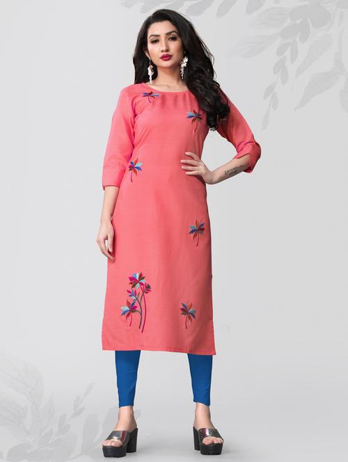 embroidered straight kurta - 19656139 - Very Small Image - 1