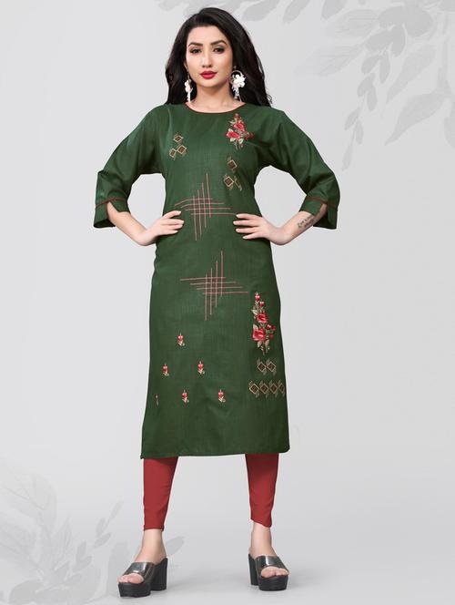 embroidered straight kurta - 19656143 - Very Small Image - 1