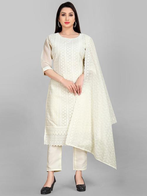 round neck kurta pant set - 19656193 - Very Small Image - 1