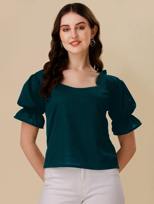 green polyester regular top - 19656267 - Very Small Image - 1