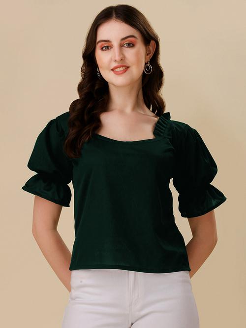 green polyester regular top - 19656269 - Very Small Image - 1