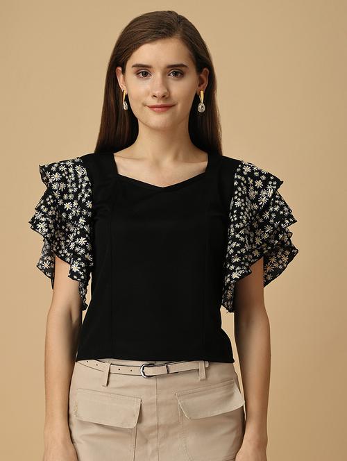 bell sleeves printed regular top - 19656377 - Very Small Image - 1