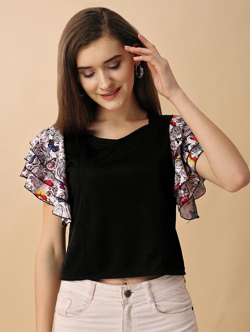 bell sleeves printed regular top - 19656395 - Very Small Image - 1