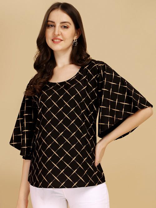 cape sleeves printed regular top - 19656450 - Very Small Image - 1