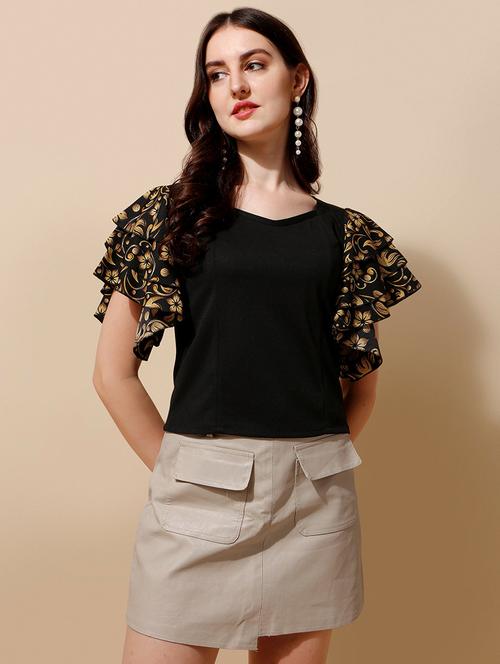 bell sleeves printed regular top - 19656479 - Very Small Image - 1