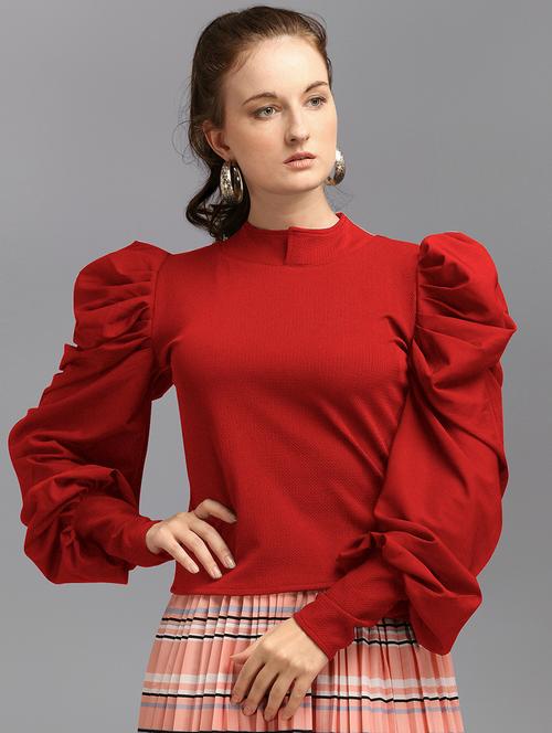 bouffant sleeve solid regular top - 19656484 - Very Small Image - 1