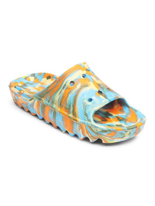 blue color block slip on flip flop - 19656758 - Very Small Image - 1
