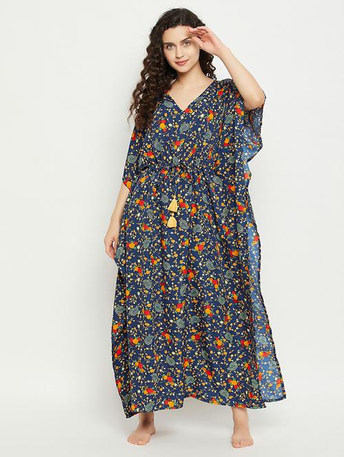 kaftan style printed sleepshirts & nighty - 19657179 - Very Small Image - 1