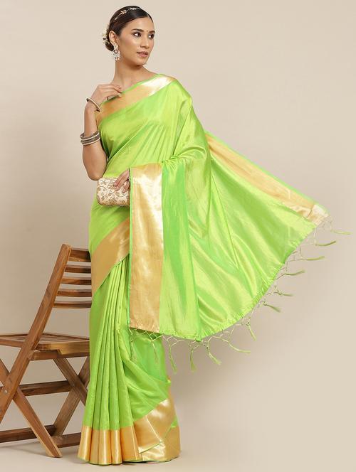 contrast bordered plain saree - 19657228 - Very Small Image - 1