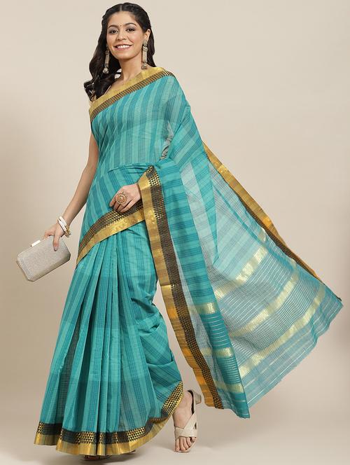 women's self design sea green colored saree - 19657250 - Very Small Image - 1