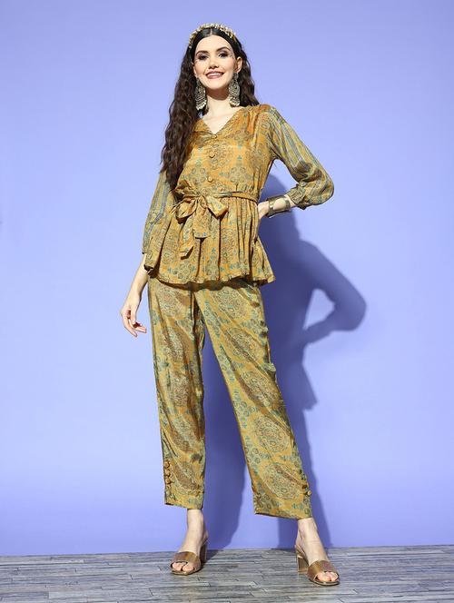 v-neck kurta pant set - 19657290 - Very Small Image - 1