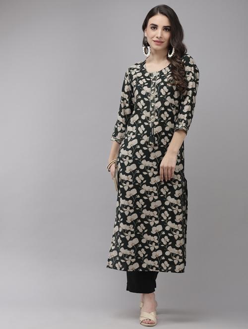 round neck kurta pant set - 19657315 - Very Small Image - 1