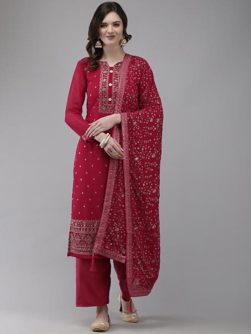 notch neck kurta dupatta set - 19657345 - Very Small Image - 1
