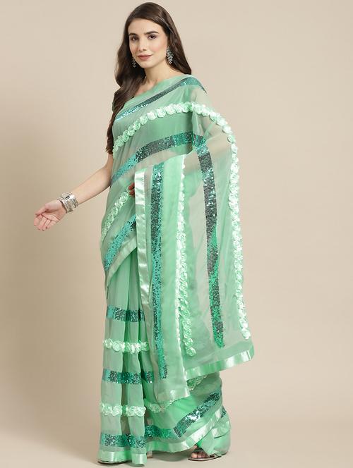 self designed embellished saree - 19657403 - Very Small Image - 1