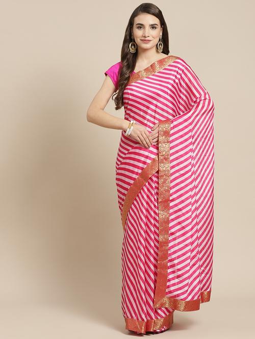 lace bordered printed saree - 19657405 - Very Small Image - 1