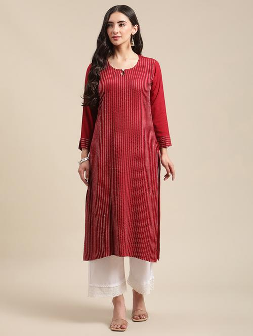 women's straight kurta - 19657563 - Very Small Image - 1