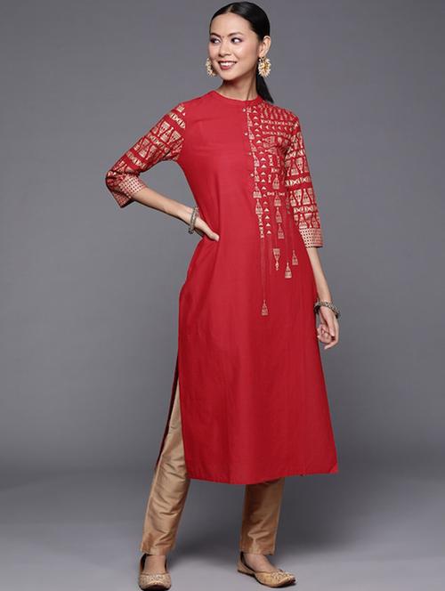 women's straight kurta - 19657726 - Very Small Image - 1